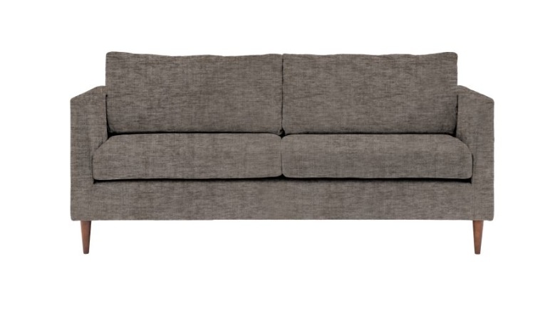 Gallery Direct Gateford 3 Seater Sofa, contemporary grey settee with wooden legs, made to order.