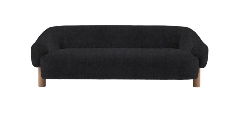 Gallery Direct Gallery Direct Heston 3 Seater - Verona Carbon With Grey Legs