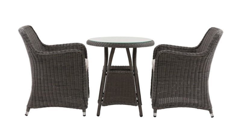 Gallery Direct Ascot Bistro Set Salt Spray Outdoor Garden Table and Chairs Brentham Furniture