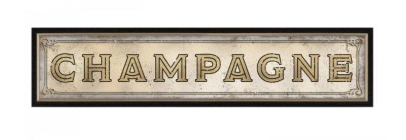 Gallery Direct Champagne mirrored typography wall art gold statement artwork