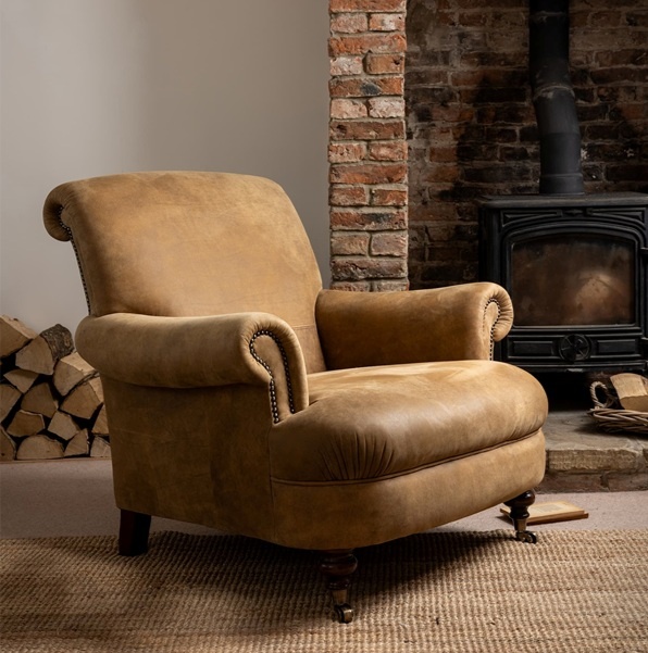 Tetrad Romney Chair in Comanche Timber Leather - Brentham Furniture