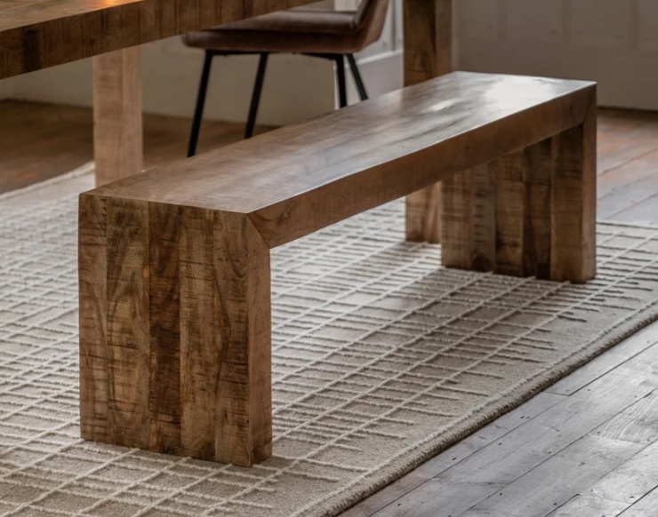 Gallery Direct Iowa Dining Bench Natural in dining room