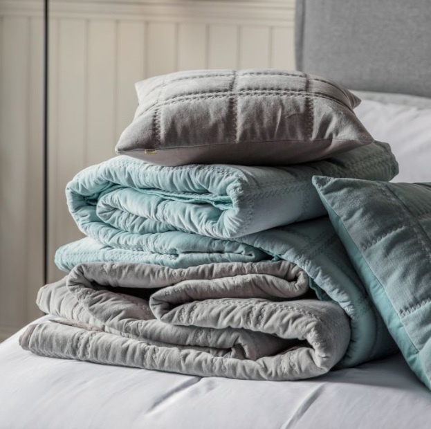 Gallery Direct Gallery Quilted Cotton Bedspread - Duck Egg