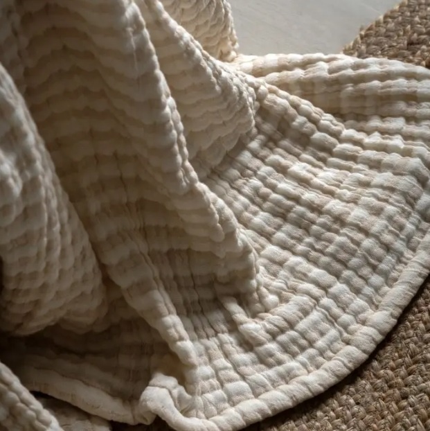 Gallery Direct Gallery Crinkle Stripe Bedspread - Beige