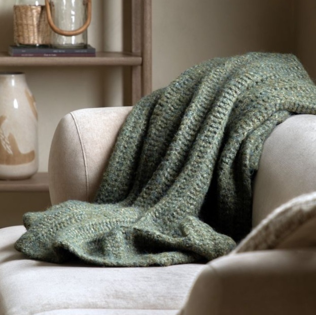 Gallery Direct Gallery Luxury Melange Knit Throw - Khaki