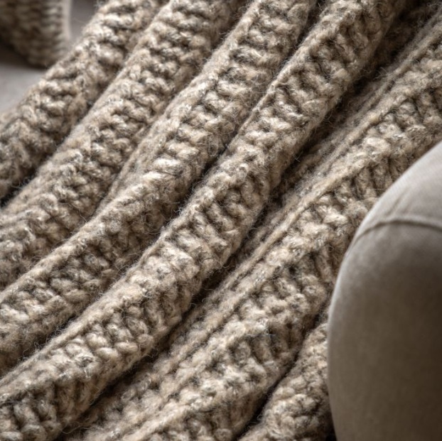Gallery Direct Gallery Luxury Melange Knit Throw - Oatmeal