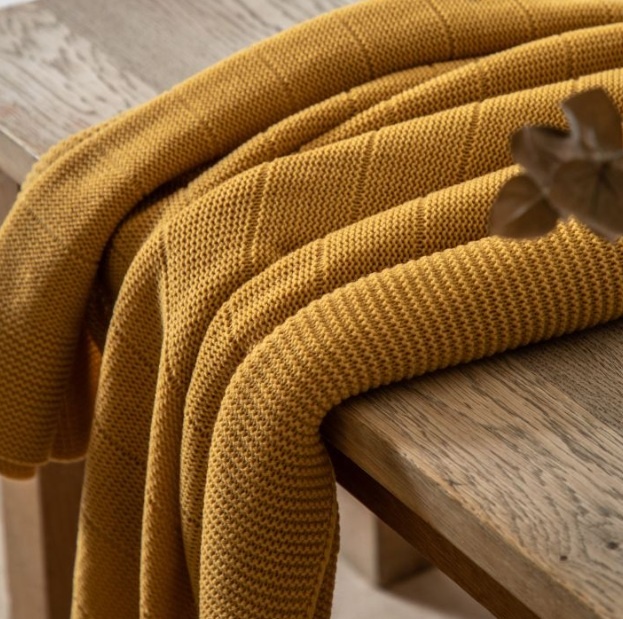 Gallery Direct Gallery Florence Knit Throw - Mustard