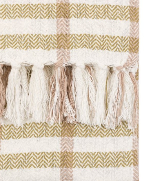 Gallery Direct Gallery Avro Grid Woven Throw - Green / Rust