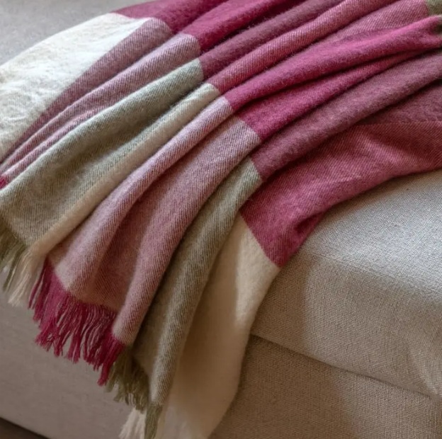 Gallery Direct Gallery Dursley Check Throw - Cranberry & Olive