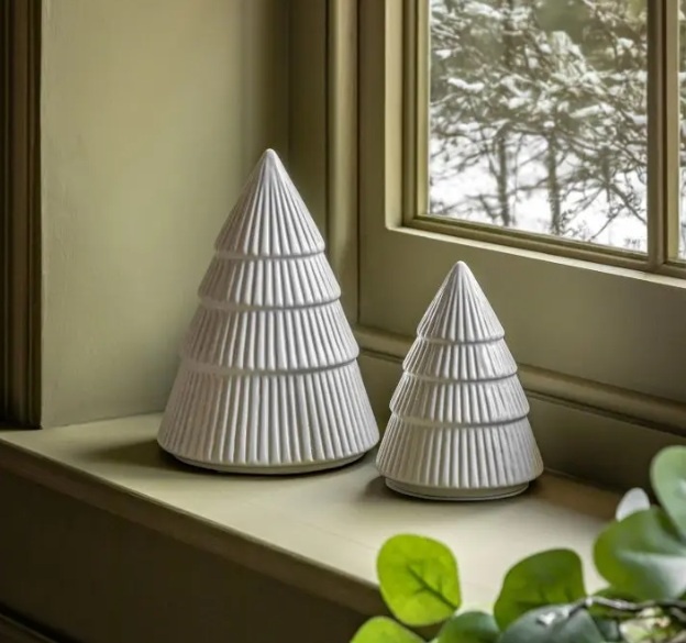 Gallery Direct Gallery Woodland Set of 2 Ceramic Tree Ornament White