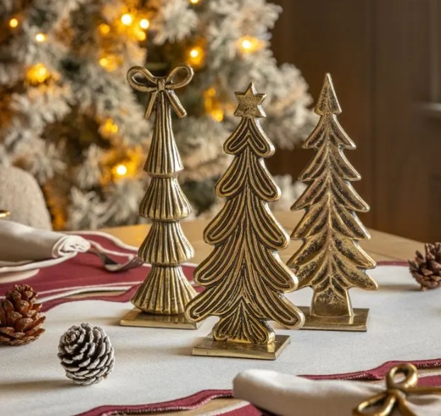 Gallery Direct Gallery Heritage Set of 3 Tree Ornaments Gold