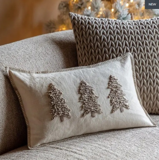 Gallery Direct Gallery Deco Luxe Embroidered Trees Cushion