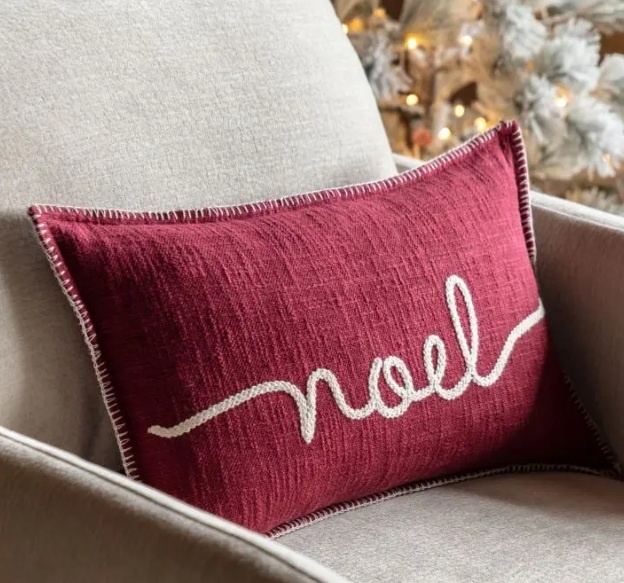 Gallery Direct Gallery Heritage Noel Embroidered Cushion Merlot