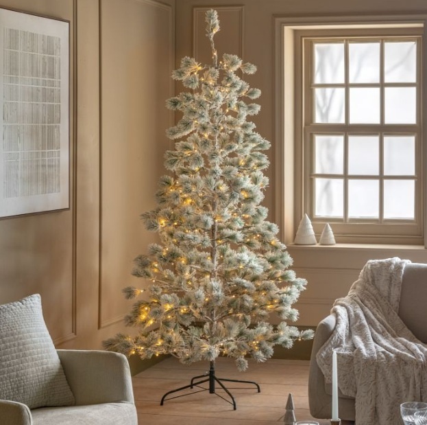 Gallery Direct Gallery Flocked Pine LED Christmas Tree 7ft