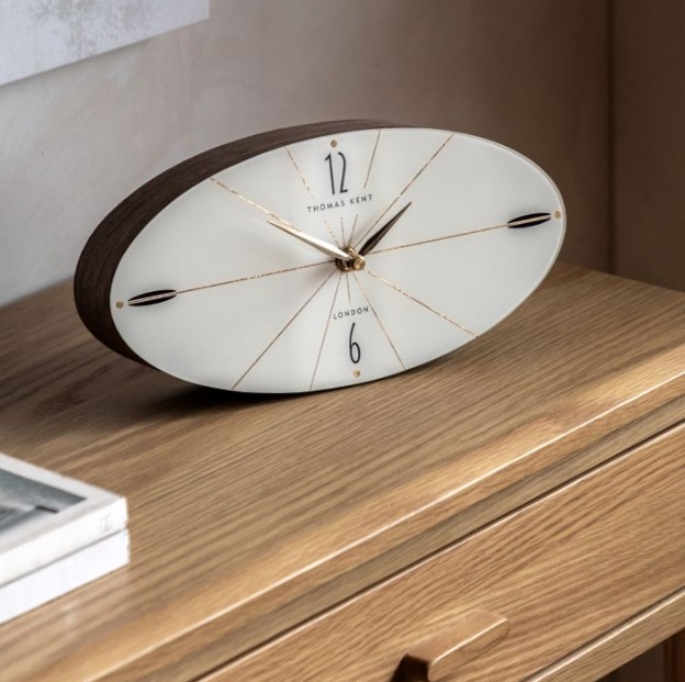 Thomas Kent Greenwich Ellipse Mantle Clock Walnut