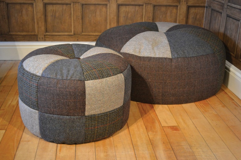Tetrad Harris Tweed Pumpkin Large Stool Brentham Furniture
