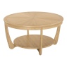 973 Shadows Oak Sunburst Top Round Coffee Table