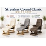 Stressless Consul Chair & Stool Classic Base - 3 Colours 3 Sizes - Quick Ship!