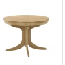 115 Shadows Oak Circular Pedestal Dining Table with Sunburst Top