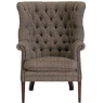 Tetrad Harris Tweed MacKenzie Chair - Fabric cover with Hide Buttons & Piping.