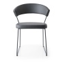 Connubia Calligaris New York Sleigh Leg Chair Leather