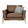 Ercol Forli Chair in Premium Tan Leather with Dark Wood DK Oak Legs – Brentham Furniture