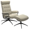Stressless London with Adjustable Headrest Chair & Stool With Star Base