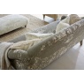 Tetrad Jacaranda Snuggler sofa overhead view in bagru fabric