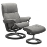 Stressless Mayfair Medium Chair and Stool with Signature Base - 3 Colours Options - Quick Ship!