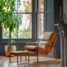 Gallery Direct Fabien Lounger Ochre with footstool in modern lounge