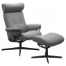 Stressless Berlin Adjustable Headrest Chair & Stool With Urban Cross Base