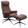 Stressless Berlin High Back Chair & Stool With Star Base