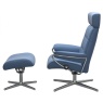 Stressless Stressless London with Adjustable Headrest Chair & Stool With Urban Cross Base