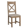 Brentham Furniture Warm Oak Wooden Cross Back Dining Chair (Natural Check)