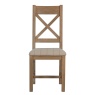 Brentham Furniture Warm Oak Wooden Cross Back Dining Chair (Natural Check)