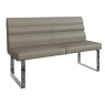 Brentham Furniture Contemporary Grey Oak 1.4m Dining Bench with Back in Taupe