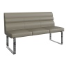 Brentham Furniture Contemporary Grey Oak 1.8m Dining Bench with Back in Taupe