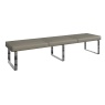 Brentham Furniture Contemporary Grey Oak 2.2m Dining Bench with Back in Taupe