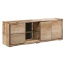 Reclaimed Natural TV Cabinet With LED Light - Natural Finish