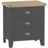 Classic Painted Oak Charcoal 3 Drawer Chest Of Drawers