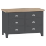 Classic Painted Oak Charcoal 6 Drawer Chest Of Drawers
