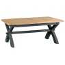 Classic Painted Oak Charcoal Cross Extending Dining Table