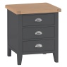 Classic Painted Oak Charcoal Extra Large Bedside Table
