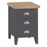 Classic Painted Oak Charcoal Large Bedside Table