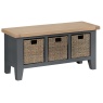 Classic Painted Oak Charcoal Large Hall Bench