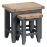 Classic Painted Oak Charcoal Nest Of 2 Tables