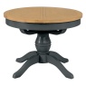 Classic Painted Oak Charcoal Round Butterfly Extending Table