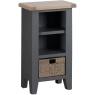 Classic Painted Oak Charcoal Small Narrow Bookcase