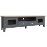 Brentham Furniture Classic Painted Oak Charcoal Extra Large TV Cabinet