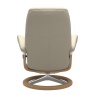 Rear view of the Stressless Consul signature chair highlighting the ergonomic backrest and Plus system support